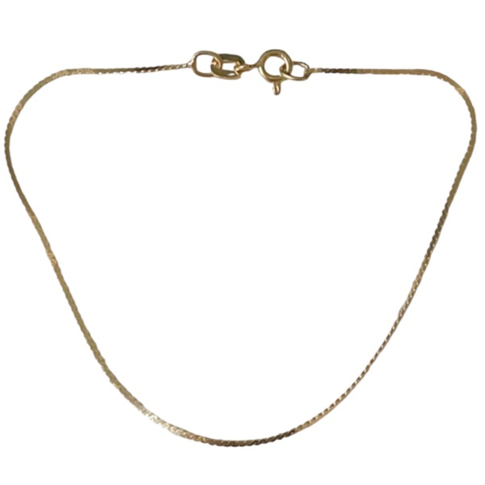 Vintage 14k yellow gold flat herringbone chain bracelet 7”